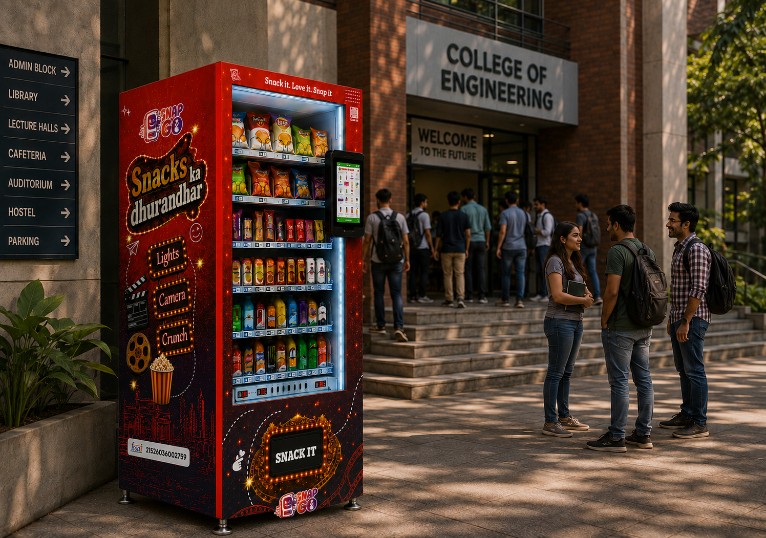 SnapGo vending machine at a college